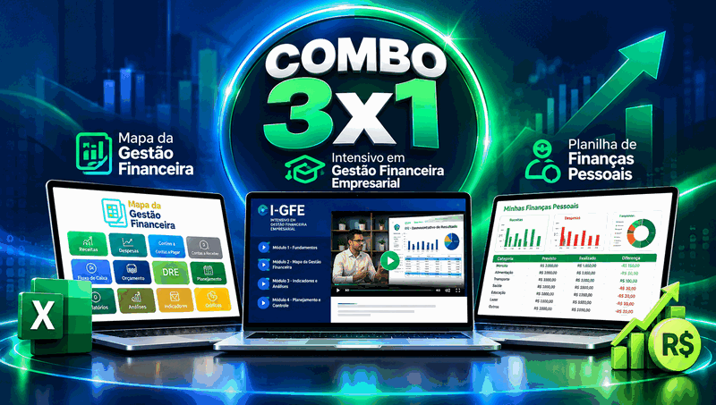 Combo Gestão Financeira Completa 3x1